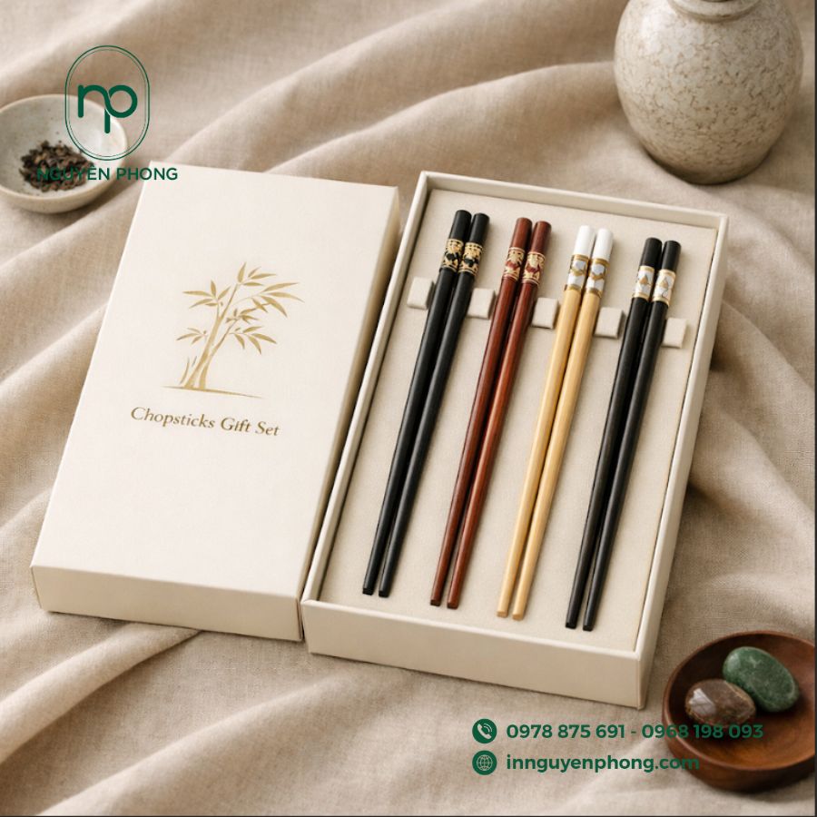 In hộp giấy đựng đũa bắt mắt